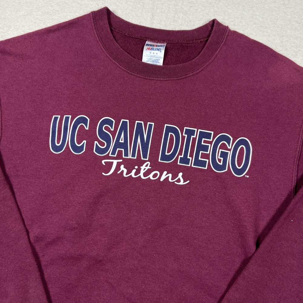 UC San Diego Tritons Sweatshirt Mens‎ Medium Maroon Crewneck Jerzees College